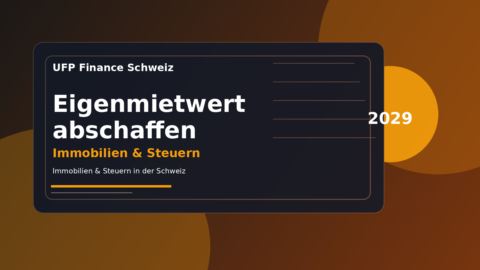 Abschaffung des Eigenmietwerts ab 2029 in der Schweiz